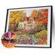 thumbnail image 1 of Cuadros Decorativos Kit de pintura de resina de diamante redondo completo con imagen de diamantes de imitación de casa de otoño de mosaico DIY Tmvgtek embutido en tela, 1 of 9
