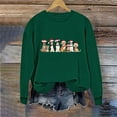 thumbnail image 4 of Women's Crewneck Sweatshirt Holiday, Vacation Graphic Tees Tops Fall Fashion Long Sleeve Pullover Green-2 S, 4 of 6