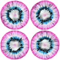 thumbnail image 2 of Shower Caps,Colorful Mandala Tie Dye Pattern Waterproof Shower Cap for Women 4 Pieces,Double Reusable Hair Cover for Shower PEVA Elastic Stretch Hem, 2 of 7