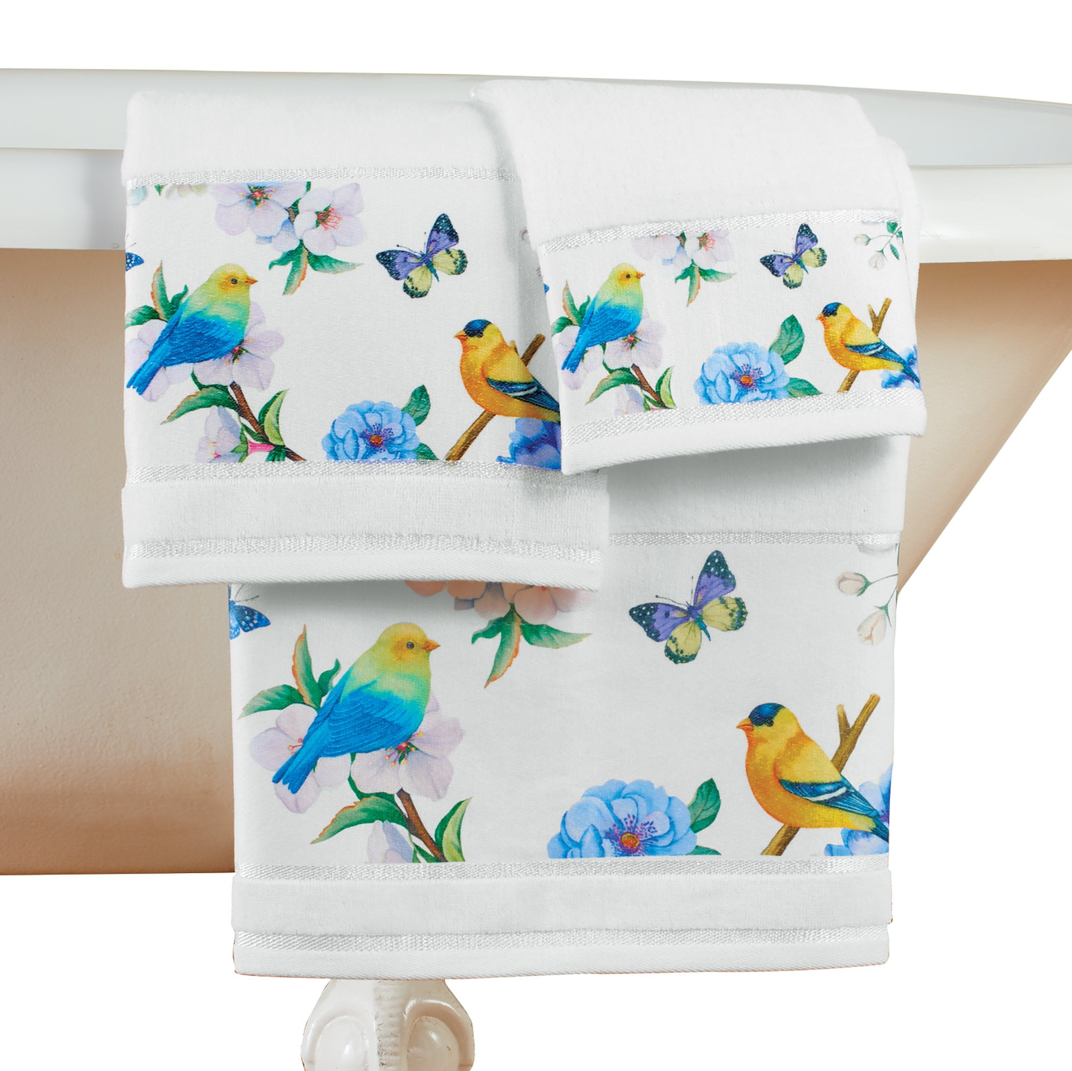 Blooming Bird 3-Piece Cotton Bathroom Towel Set - Walmart ...