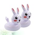 thumbnail image 4 of 2Pcs Rabbit Pattern Beer Holder Water Surface Inflatable Floating Beer Bottle Holder Floating Beer Tray Mat (White), 4 of 8