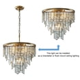 thumbnail image 6 of 6-Light Luxury Water Ripple Glass Chandelier Pendant Light Modern Brass Frame Lighting Fixture for Dining Room Living Room and Kitchen Island, 6 of 8