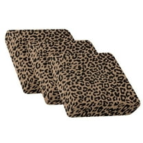 COEQINE Stretch Couch Cushion Cover Soft Sofa Couch Cover Sets Machine Washable Seat Slipcover Furniture Protector for 3 Cushion Sofa for Pets, Dogs, Kids, Leopard Print Brown