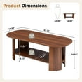 thumbnail image 6 of Wirrytor Oval Coffee Table, Farmhouse Modern 2-Tier Storage Accent Center Table With Wooden Dual Base For Living Room Bedroom Apartment, Easy Assembly, Rustic Brown, 6 of 9