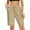 Khaki, variant on VDJ Womens Bermuda Shorts Elastic Wasit Drawstring Casual Loose Comfy Black Summer Shorts with Pockets Size S