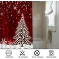 thumbnail image 3 of Red White Christmas Bath Shower Curtain Set Snowy Christmas Tree Winter Snowflakes Shower Curtains Home Decorative Waterproof Polyester Fabric Bathroom Curtain with Hooks 72x72 Inch, 3 of 6