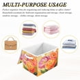 thumbnail image 6 of Yayeee Collapsible Cube Storage Bin with Lid Fabric Closet Decorative Basket with Handles, Pink Abstract Floral, 6 of 7