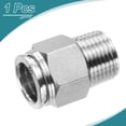 thumbnail image 3 of Uxcell Push to Connect Fitting 1/2" x 3/8" Thread Stainless Steel Straight Union, 3 of 7