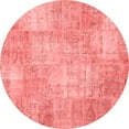 thumbnail image 1 of Ahgly Company Indoor Round Patchwork Red Transitional Area Rugs, 4' Round, 1 of 4