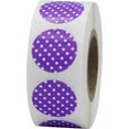 thumbnail image 1 of Purple with White Polka Dot Circle Stickers | 0.75" Inch Round | 500 Pack, 1 of 3