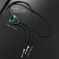 thumbnail image 3 of Stylish Triangular Stone Bolotie Shirt Vest Accessory Braided Leather Rope Adjustable Necktie Jewelry Pendant Necklace, 3 of 9