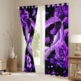 thumbnail image 3 of Castle Fairy Purple Butterfly Black Out Curtains,Rose Curtains Pack of 2 (42x63 Each), 3 of 6