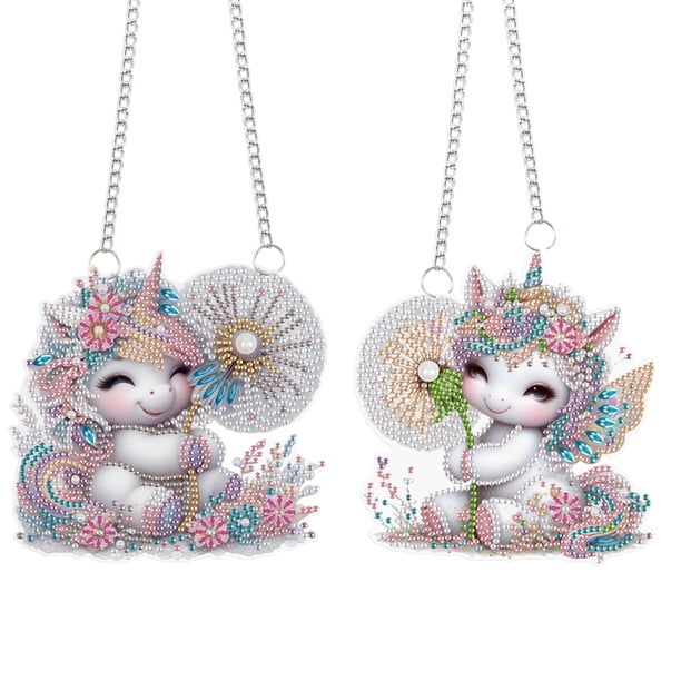 Diy Art Pendse Kit Rhinestone Pendants 5D Pintura Dots Costilería Fada Forma Especial para La Las Ventanas Del Jardín