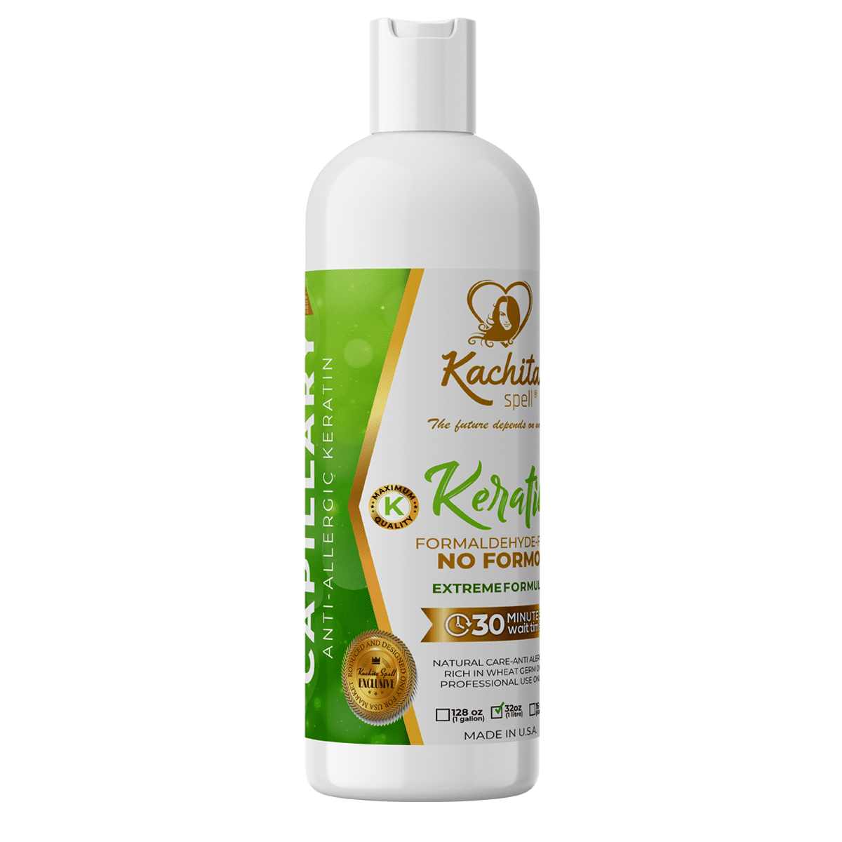 Kachita Spell Extreme Edition Formaldehyde-Free Keratin Treatment for All Hair Types Hair  Straighteners 32 fl oz Made in USA