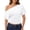 15# White, variant on Womens Off the Shoulder Tops Summer Going Out Crop Shirts Cinched Waist Asymmetrical Wrap Short Sleeve T Shirts Cute Summer Casual Work Blouses Y2k Clothes Resort Wear