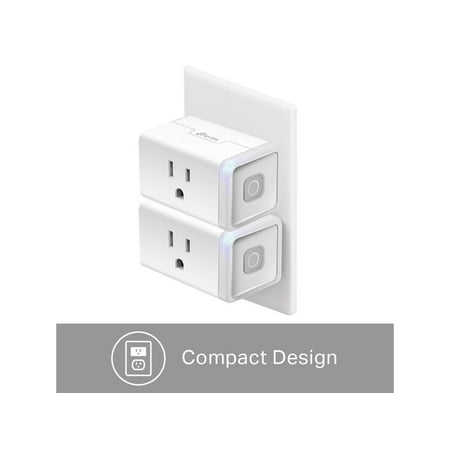 Kasa Smart WiFi Plug Lite by TP-Link (2-Pack) -12 Amp & Reliable Wifi Connection, Compact Design, No Hub Required, Works With Alexa Echo & Google Assistant (HS103P2), White
