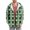 Green-C, variant on Men's Shacket Jacket Plaid Check Print Pocket Long Sleeved Button Hooded Fashion Coat Outwear