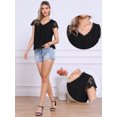 thumbnail image 2 of DARING DIVA Women's Dressy Short Sleeve Business Casual Shirts XL Black, 2 of 6