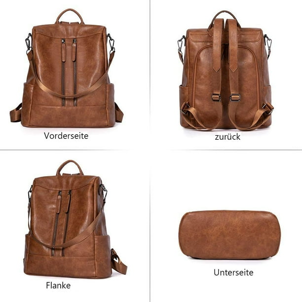 Women Backpack Purse Leather Fashion Travel Casual Detachable
