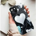 thumbnail image 5 of Heart - shaped Glitter Phone Case for Women & Men, Shimmering Black Silver Love Design, Compatible with iPhone 11/12/13/14/15/16 Pro Max Plus Valentine's Day Gift, 5 of 9