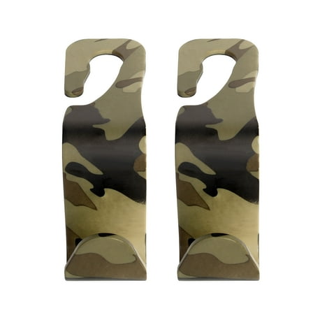 Auto Drive, Camo Headrest Hooks 2 Pack, Automotive Interior Accessories, Universal Vehicle, Plastic
