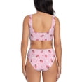 thumbnail image 3 of Daiia Floral Strawberr Women's Bikini Set Two Piece Swimsuit High Waisted Bikini Adjustable Straps Bikini Perfect for Beach, Pool, and Summer Vacation-, 3 of 9