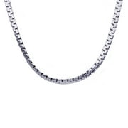 Mens Stainless Steel Flat Box Link Chain Necklace