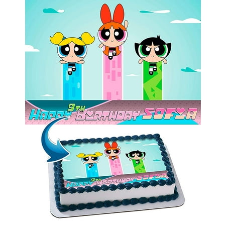 The Powerpuff Girls Edible Cake Image Topper Personalized Birthday