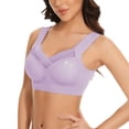 thumbnail image 5 of Full Coverage Wireless Bra Minimalist Back Bra Cotton Back Closure Bra Front Cross Bras for Women Everyday Back Closure Bra Wide Band Back Bra Back Support Bra, 5 of 8