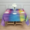 thumbnail image 3 of Colorful Watercolor Stripe Pattern Square Tablecloth,Waterproof Square Table Cover,Wipeable Spillproof Washable Table Cover for Home Kitchen Party Decor 60"x60"(152x152cm), 3 of 6