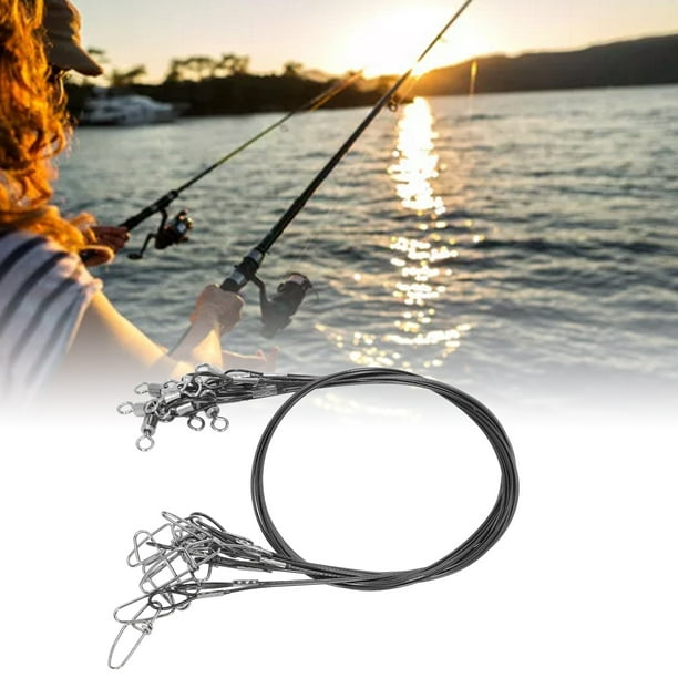 Fishing Line Leaders, High Carbon Steel Fishing Leaders With Swivels For  Lake Red,Green,Black