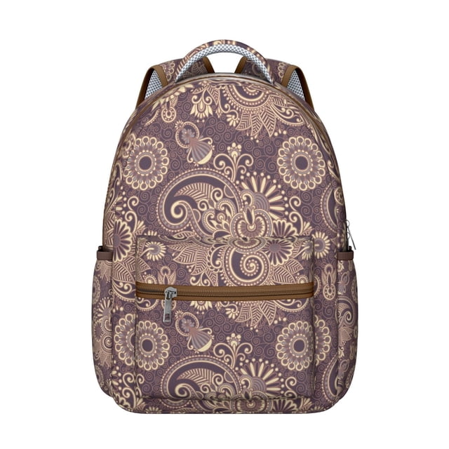 Geometric Paisley Design School Backpack for Students Colorful Artistic Vintage Boho Floral Pattern, Comfortable and Multifunctional Students’s Backpack