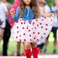thumbnail image 6 of Edvintorg 4Th Of July Dresses for Kids Vacation Fashion New Printed Round-Neck Long Sleeve Ruffled Botton Short Dress Party 2-7Years Princess Dress Vestido, 6 of 7