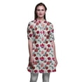 thumbnail image 1 of Bimba Short Kurtis For Ladies Printed Mandarin Collar Roll Up Sleeve Dress, 1 of 6
