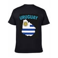 thumbnail image 6 of T-shirt Uruguay Flag Map  Soft Cotton Adult Heat-Transfer Graphic T-Shirt - 180g Breathable Fabric, Unisex Summer Casual Wear with Durable Heat-Printed Design, 6 of 10