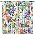 thumbnail image 6 of Floral Print Curtains for Living Room, Boho Paisley Flower Window Treament for Bedroom, Colorful Jacobean Blackout Drapes 2 Panel Sets,42x63 Inch, 6 of 6