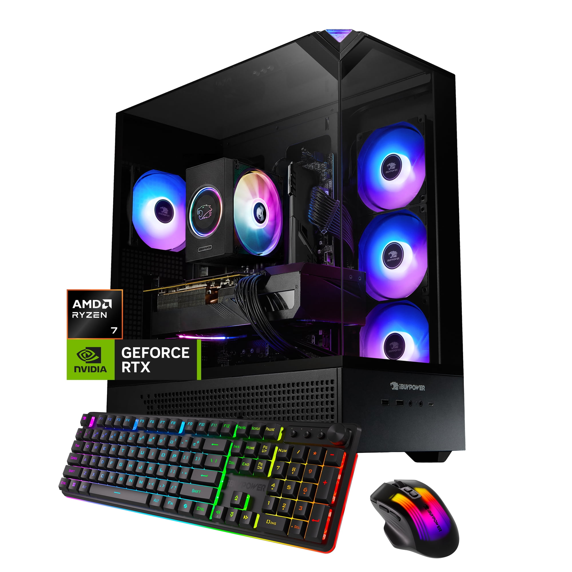 iBUYPOWER Element Gaming PC Desktop Computer AMD Ryzen 7 8700F CPU, NVIDIA GeForce RTX 3050 6GB GPU, 16GB DDR5 RAM, 1TB NVMe SSD, Windows 11 Home, Gamer Keyboard and Mouse - EBA7N3501
