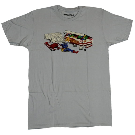 the Avengers Mens T-Shirt - Assemble Model Figures Assembly Required (Large)