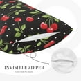 thumbnail image 5 of Haiem Pillowcase for Hair and Skin Queen - Sweet Red Cherry Printed Soft Pillowcase with Envelope Closure-20"x30", 5 of 9