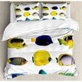 thumbnail image 3 of Ocean Animal Decor Twin Size Duvet Cover Set, Tropical Fish Figures with Zebrasoma Anemonefish Dive Nemo Aqua Home Decor, Decorative 2 Piece Bedding Set with 1 Pillow Sham, Multi, by Ambesonne, 3 of 3