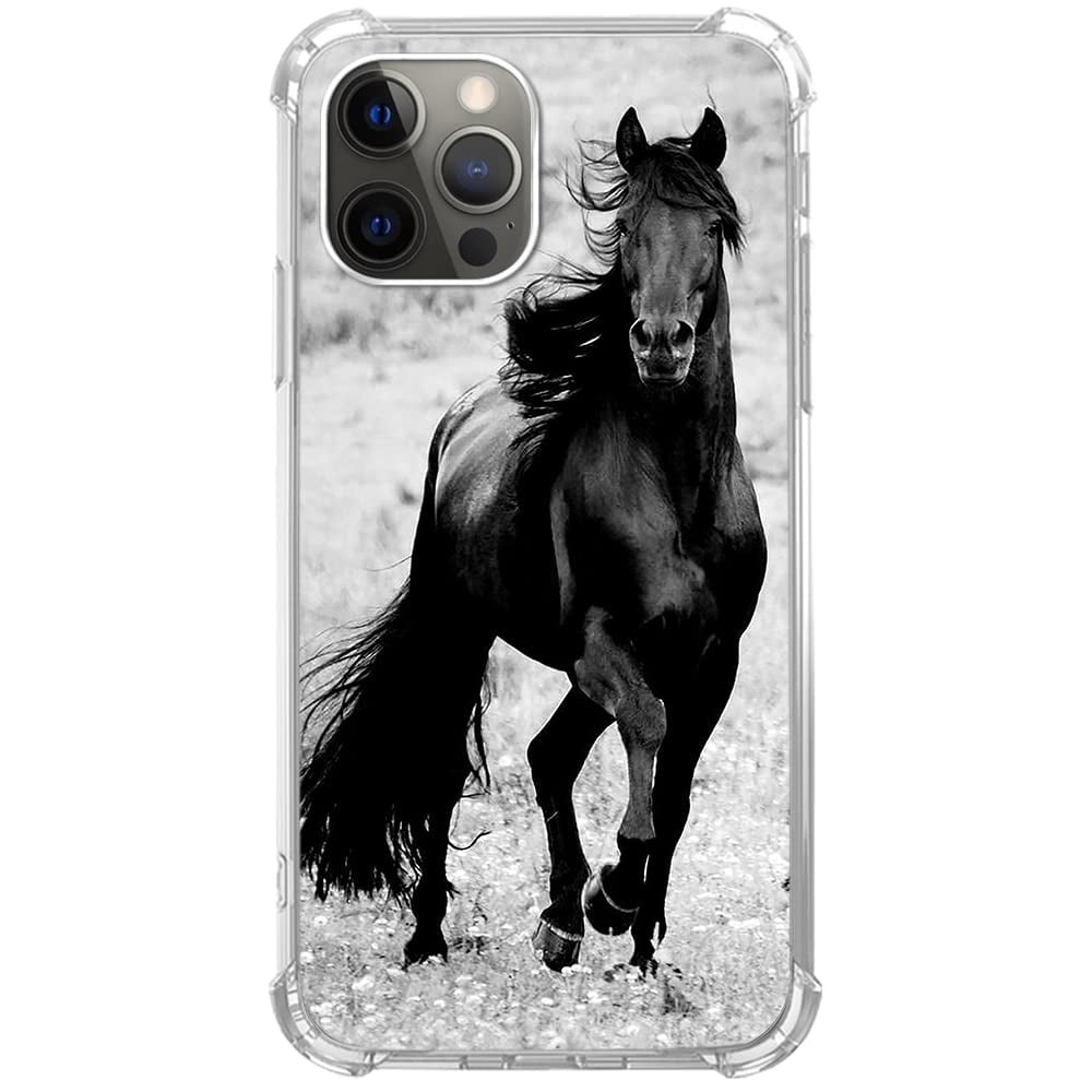 Horse Case for iPhone 13 Pro Max,Aesthetic Art Design TPU Bumper Cover