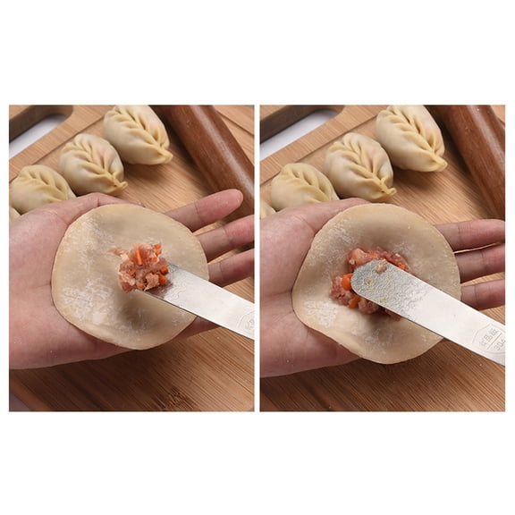 OUNONA 4-Piece Stainless Steel Dumpling Makers with Filling Spoons and Wonton Scoops, Kitchen Tools for Home and Restaurant Cooking