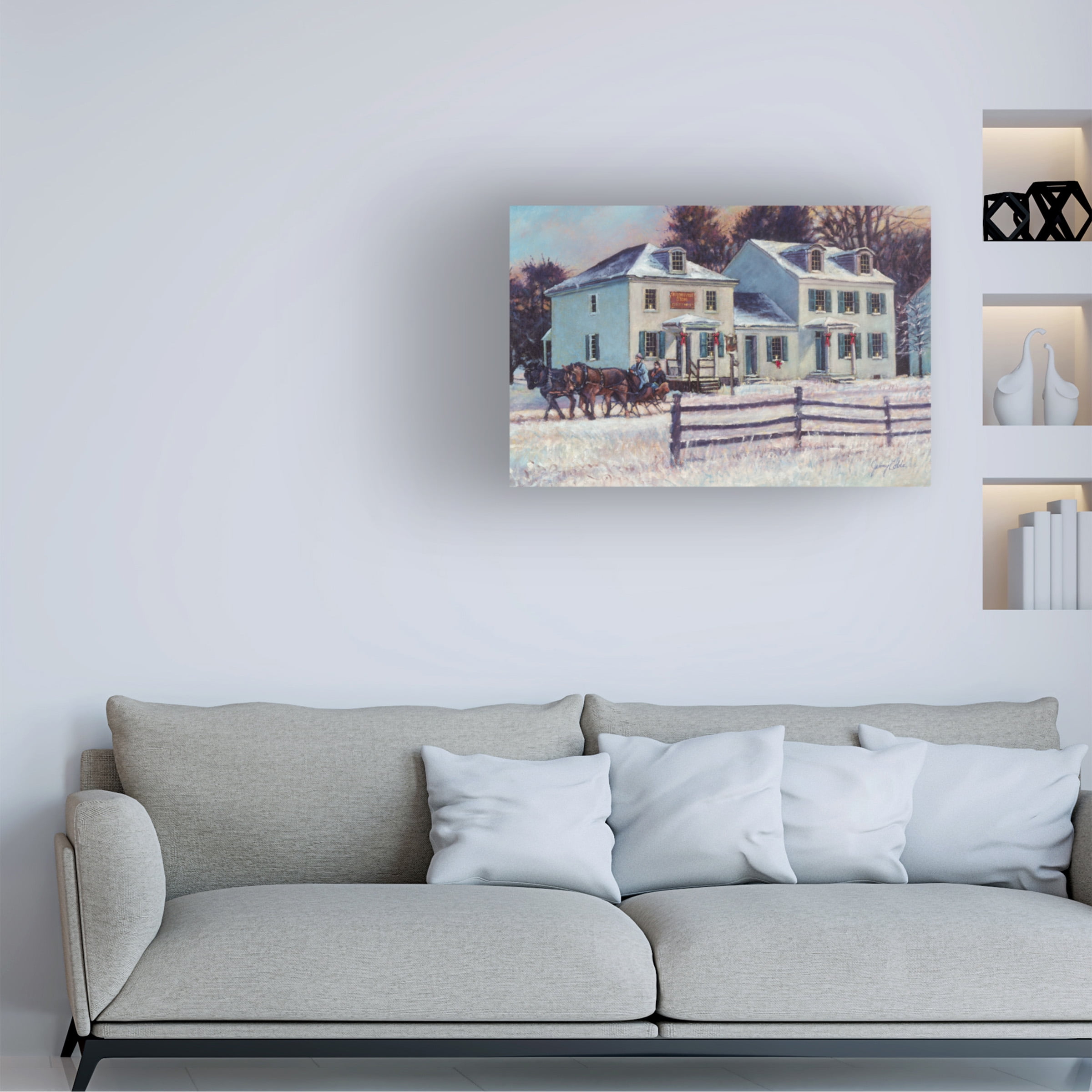 Jerry Cable 'Christmas In The Crossing' Canvas Art