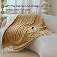 thumbnail image 2 of BAO Heated Blanket Electric Throw Waffle, 50x60 Inches Sherpa Fleece Fast Heating Blanket 6 Heating Levels & 4 Hours Auto Off ETL Certification, Caramel Throw, 2 of 17