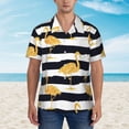 thumbnail image 4 of Kll Men'S Hawaiian Shirt Short Sleeve Button Down Beach Shirts-Gold Flamingo, 4 of 8
