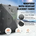 thumbnail image 2 of KFFKFF Ice Fishing Tent, Fits 3-4 Anglers, Pop-Up Design, 43 Sq Ft Fishing Zone, Winter Angling Hut, Durable Waterproof Oxford Material, Includes Anchors/Ropes/Transport Bag, 90"x90", Black, 2 of 9