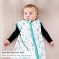 thumbnail image 4 of LollyBanks 0.5 TOG Cotton Baby Sleep Sack, 2-Way Zipper, Wearable Blanket, Baby Elephant Print, 4 of 5