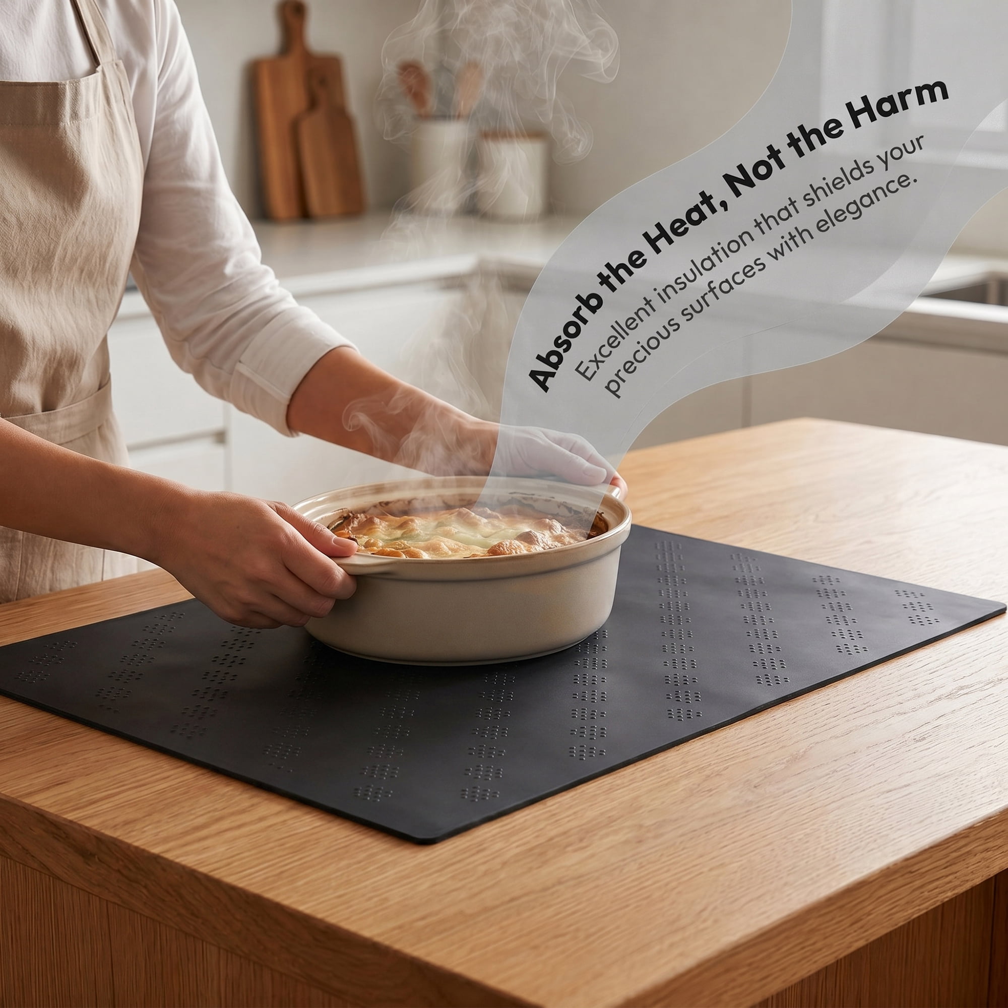 Unique Bargains Silicone Heat Resistant Countertop Protector Pad Mat Black 27.6"x16.5"