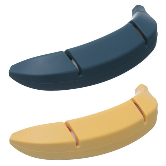 WORGEOUS 3 Sets 2Pcs Banana Shape 2-Stage Knives Scissor Sharpeners (Assorted Color)