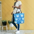 thumbnail image 4 of FORMRS Womens Canvas Tote Bag with Zipper Inner Pocket Shoulder Handbag, Blue Bears, 4 of 7